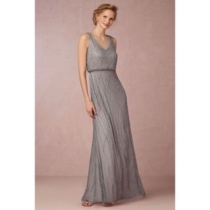 Adrianna Papell Beaded Brooklyn Dress In Slate